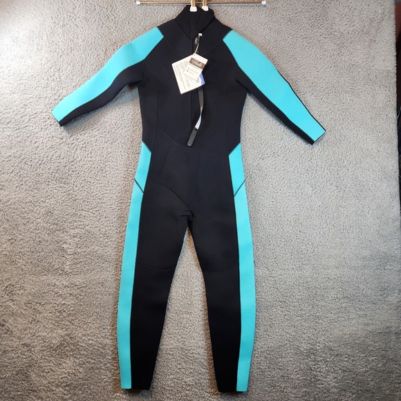 Hevto Wetsuit CLY001 Youth Size 10 Neoprene Black Blue Swimming Diving Surfing - Picture 1 of 9